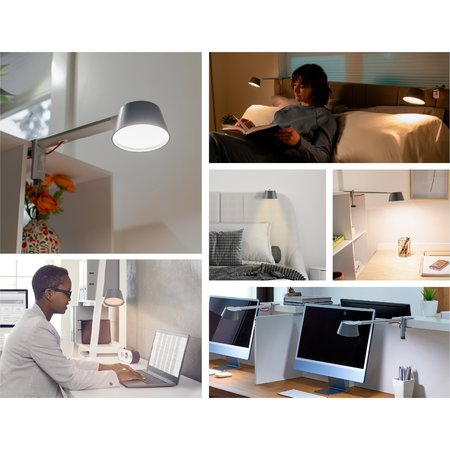 Black & Decker LED Clamp Light, Fits Shelves, Cubicles & Headboards, True White LED + 16M RGB Colors LED2100-CL
